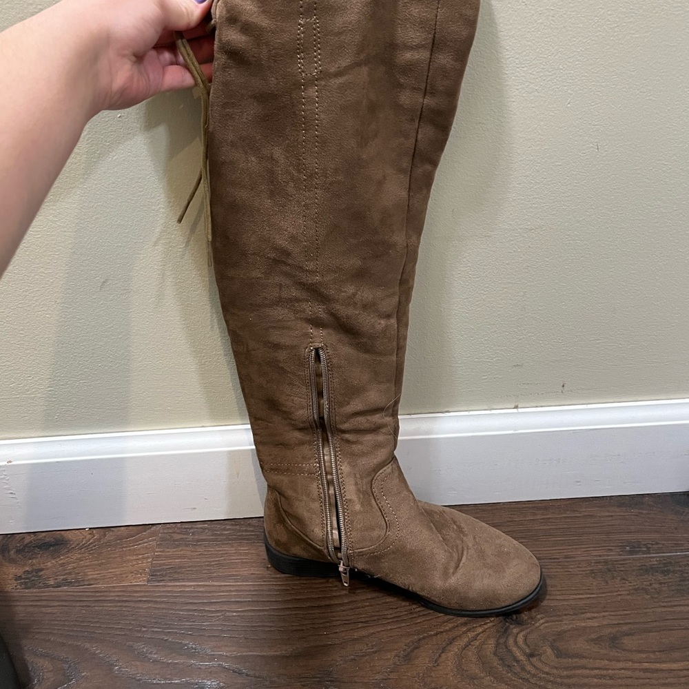 Taupe Knee High Boots